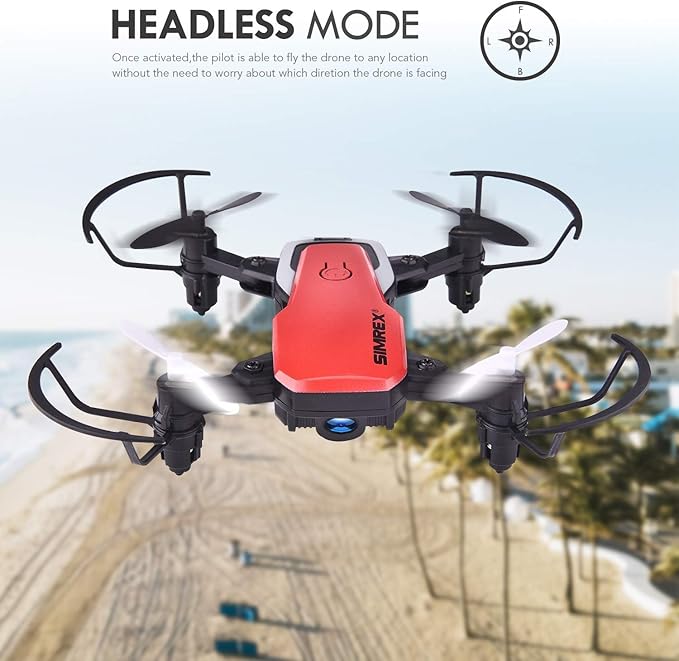 X300C Mini Drone with Camera 720P HD FPV, RC Quadcopter Foldable Drone With Altitude Hold, 3D Flip, Headless Mode, Gravity Control and 2 Batteries, Gifts for Kids, Adults, Beginner (Red)