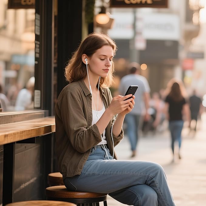 USB C Headphones for iPhone 17 16e 15 [2 Pack], Wired Earphones with Mic & Volume Control,Wired Headphones for iPhone Air/17/17Pro/17Pro Max/16e/ for iPad Pro/for Samsung S25/S24/S23 Earbuds