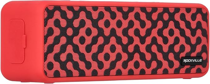 Rockville Faze Red 50W Portable Bluetooth Speaker, TWS Wireless Link, IPX7 Waterproof, 31-Hour Battery, for Outdoor and Home Audio
