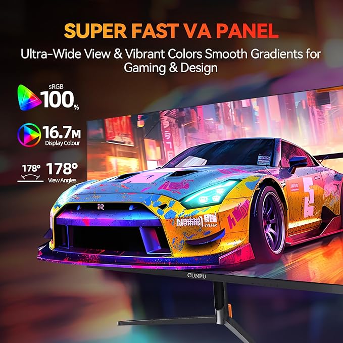 24 Inch 240Hz Gaming Monitor, 1080p FHD, Fast VA Panel, 1ms Adaptive Sync, Ultra Slim Frame, 16.7M Colors, sRGB 100%, HDMI 2.1 & DP 1.4, VESA, Eye Care, for PS5, Xbox, Gaming Computer Monitor