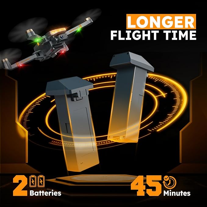 GPS Drones with 4K Camera for Adults with Brushless Motor and Follow Me Mode,Long Flight Time and Distance,5G FPV Transmission and Auto Return,G9 Foldable RC Quadcopter for Beginner and Kids,Under249g (Dark gray)