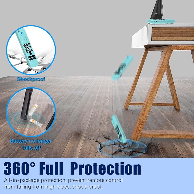 [3-Pack] Silicone Remote Cover for Fire TV Stick HD 2024 / FireTV Stick 4K 2023, Anti-Slip Shockproof Protective Case for Firetv Stick 4K & Firetv Stick HD with Lanyard (Black+Sky Blue+Rose Red)