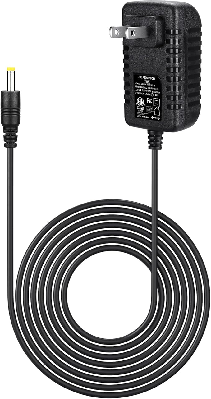 15W Power Cord Adapter for Echo Spot Smart Clock & Pop Smart Speaker - Black Wall Charger Plug Long Cable, 5ft