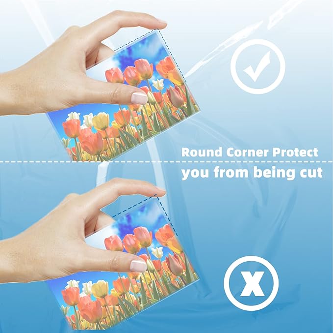 Uinkit 120Pack Thermal Laminating Pouches 3mil Laminating Sheets 4.3x6.3 inches for Sealed 4x6 Photo Card Documents, Glossy Clear Laminator Pouch Rounded Corner