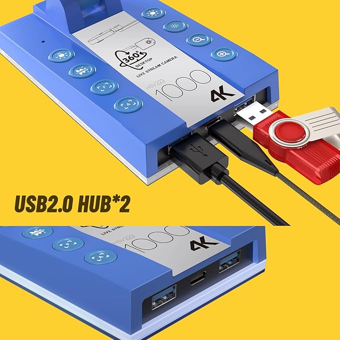 Mirabox 4K Ultra HD Document Camera for Teachers - 10MP 3-in-1 USB Document Camera Work with Mac OS,Windows,Chromebook for Live Demo,Web Conferencing,Distance Learning,Remote Teaching,Object Viewing