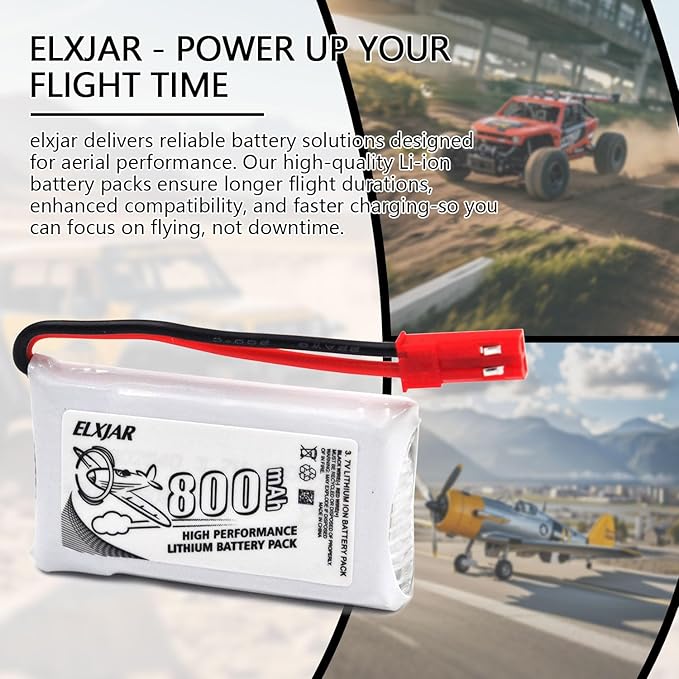 (10-Pack) 3.7V 800mAh Lithium Battery with 5-in-1 Charger for SYMA X5C X5C-1 X5 X5SC X5SW H5C V931 S5C S5W SS40 FQ36 T32 T5W H42 CW4 Remote Control Drone