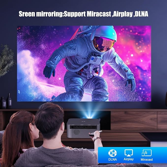 [Netflix Officially Licensed] Smart Projector with WiFi and Bluetooth, Magcubic Native 1080P Auto Focus, Keystone Correction, DoIby Audio Outdoor Movie Projector, Short Throw Home Video Projector