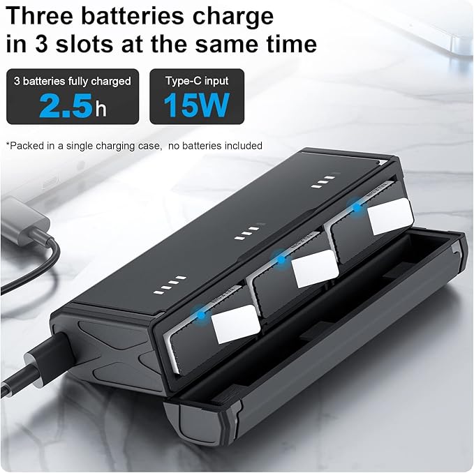 TELESIN Enduro Battery Charger for GoPro 12 11 10 9, Pocket Size with Smart Power Indicator Side Charging Port for Go Pro Enduro Batteries Hero 12 11 10 9 Original Charge Accessories