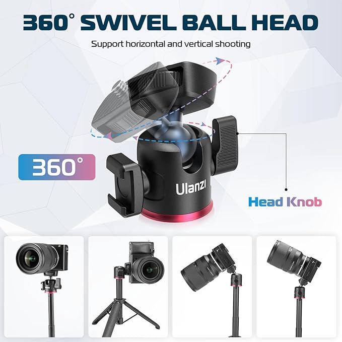 ULANZI MT-73 Extension Pole Tripod, Mini Selfie Stick Tripod Stand Handle Grip for Webcam Canon G7X Mark III Sony ZV-1 RX100 VII A6400 A6600 Cameras Vlogging