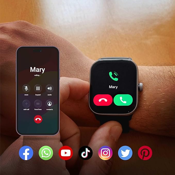 Spade & Co Health Smartwatch 4 - Smartwatch for Men & Women, Heart Rate, Sleep & SpO2 Monitor, Pedometer, Fitness Tracker, Answer/Make Calls IP68 Waterproof iOS & Android Compatible