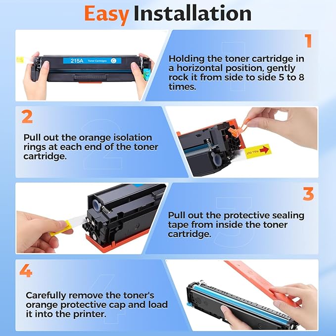 215A Toner Cartridges M183fw Toner Compatible for HP 215A Toner cartridges 4 Pack (with Chip) M183fw M182 M155 215A Toner cartridge for Color Laser Jet Pro MFP M183fw M183fdw M182n M182nw M155a M155nw