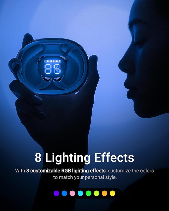 ACEFAST AceFit Pro Open-Ear Headphones, Night Safety Mode for Sports, Powerful Bass, 7.6g Ultra-Comfort, Bluetooth 5.4, 30H Playtime with Digital Display, IP54 Sports Earbuds for Running & Workouts