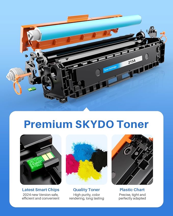 (With Chip) Compatible 215A Toner Cartridges 4 Pack Replacement for HP 215 A 215X Cartridges W2310A W2311A W2312A W2313A Use with Color Pro MFP M183fw M182nw M182n M155a M155nw Printer (BK/C/M/Y)