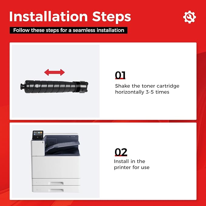 VersaLink C8000 High Capacity Toner Cartridge Set 4-Pack Replacement for Xerox 106R04049 106R04046 106R04047 106R04048 Compatible with Xerox VersaLink C8000 C8000DT C800DTM Printer Black Cyan Magenta