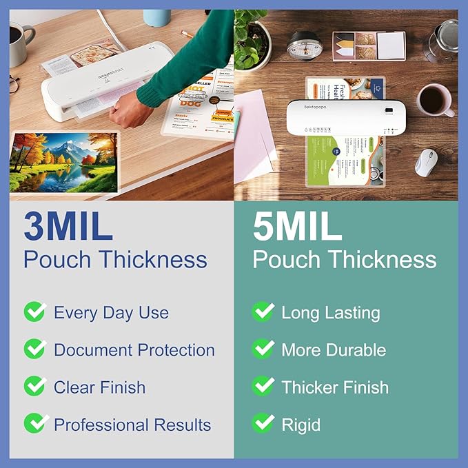3 Mil Laminating Sheets 200 Packs, Thermal Laminating Pouches Holds 8.5" x 11" Sheets, Clear Laminator Plastic Paper 9 x 11.5 Inches - Rounded Corner Letter Size