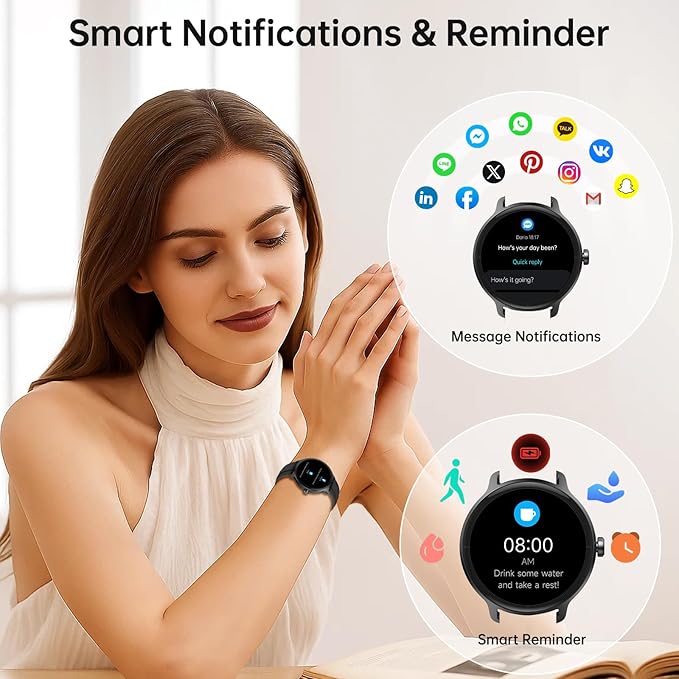 Smart Watch for Men Women(Answer/Make Calls), Smartwatch Built-in AI Voice, 1.27" HD Fitness Tracker with Heart Rate/Sleep/Step/SpO2 Monitor, 100+ Sports Modes, IP68 Waterproof Watch for Android iOS