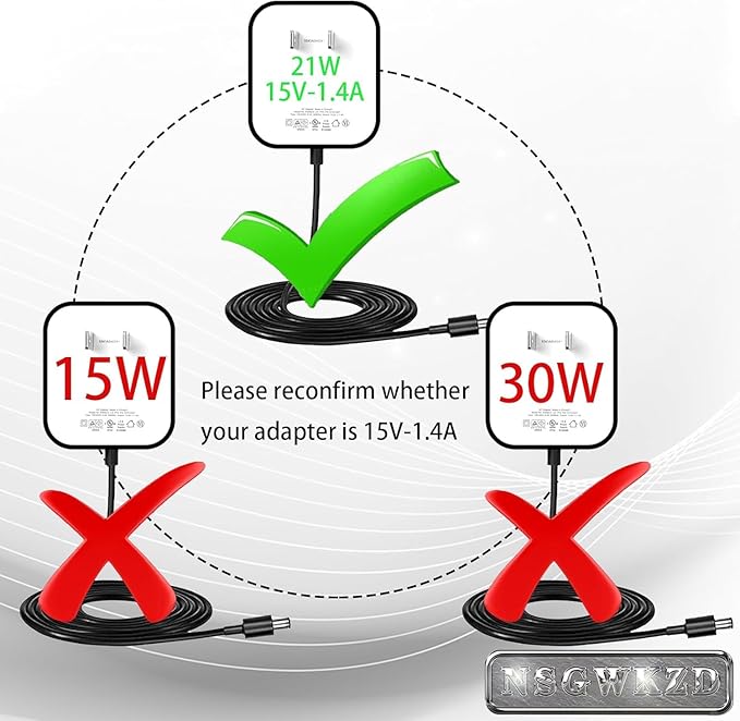 21W Alexa Power Cord Replacement for Echo Show 1st Gen (MW46WB), Wall AC Adapter Charger Cable 6 ft