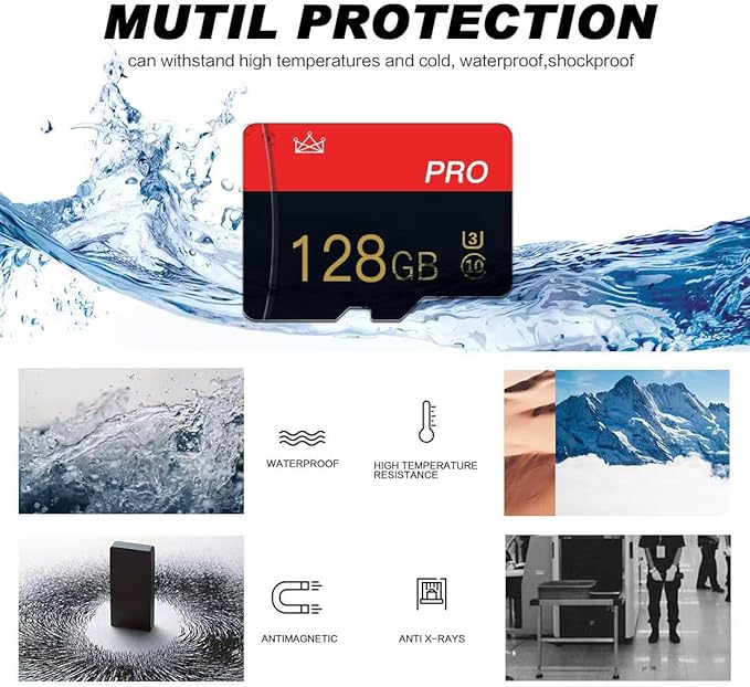 2 Pack Micro Memory Card 128GB Class 10 with Adapter High Speed Memory Card for Tablet,Drone