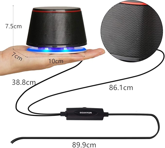 Sanyun SW102 Computer Speakers, 5Wx2, Deep Bass in Small Body, Stereo 2.0 USB Powered 3.5mm Aux Multimedia Speakers, Built-in Bottom Bass Radiators, PC Laptop Desktop Speakers, Black