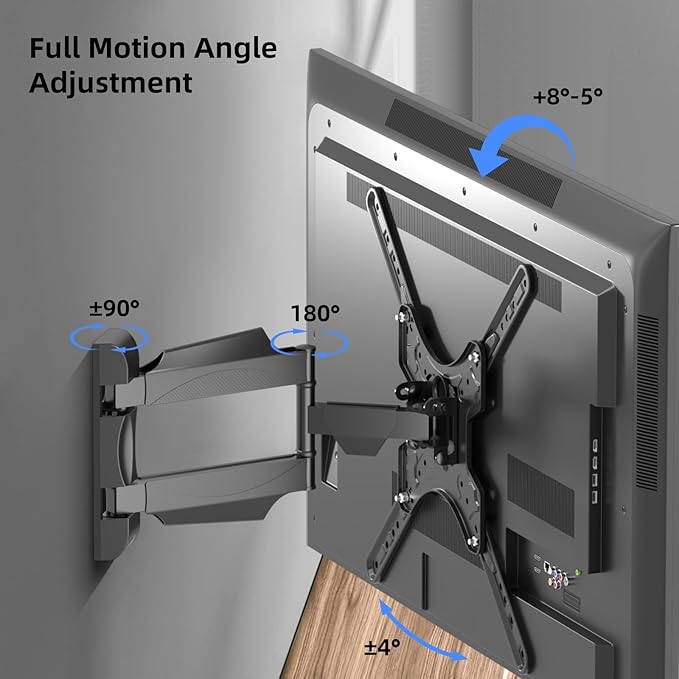 Suptek Adjustable TV Wall Mount Swivel and Tilt TV Arm Bracket for Most 32-55 inch LED, LCD Monitor and Plasma TVs up to 70lbs VESA up to 400x400mm (MAFD-L400)