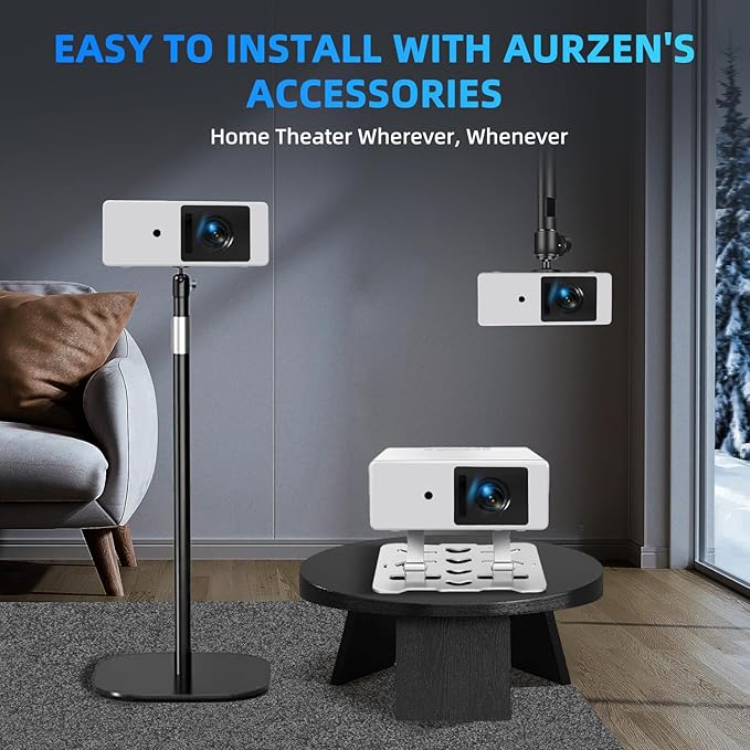 [Licensed & Auto Focus] 4K Projector with WiFi 6 and Bluetooth, Licensed Outdoor Projector, 1200 ANSI Lumens Auto Focus Dolby Audio Portable Smart Projector with HDR10+