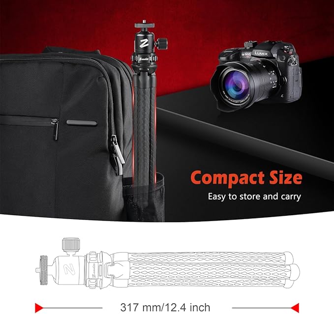 Zeadio Flexible Camera Tripod Kits, with Metal Ball Head Mount, Fits for All iPhone and Android Smartphones Sport Camera