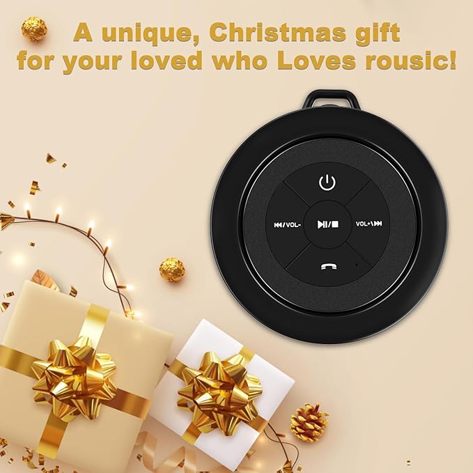 Bluetooth Shower Speaker, Portable Waterproof Speakers with Suction Cup, Wireless Outdoor Speaker for Pool, Camping, Beach, Hiking, Kayaking, Great Gift for Men, Women