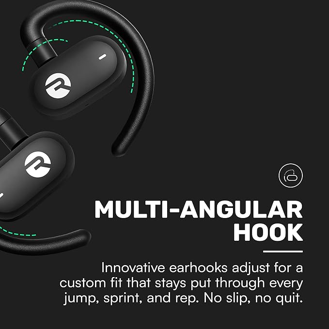 Raycon Fitness Open Earbuds – True Wireless Open Ear Bluetooth Headphones, Hook Design, IPX5 Water Resistant, 40 Hours of Battery Life (Purple)