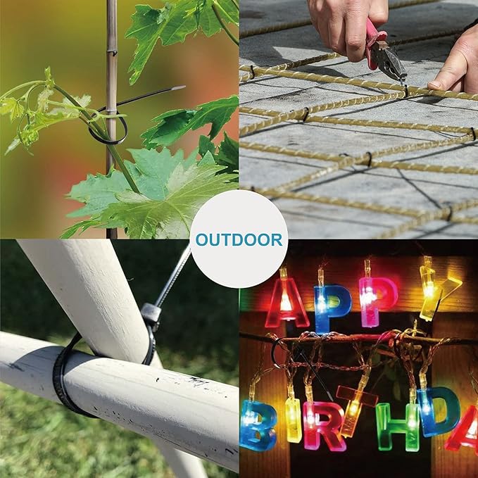 Zip Ties 12 inch with 45 lb Tensile Strength, Black Cable ties, 1000 Pack, ANOSON