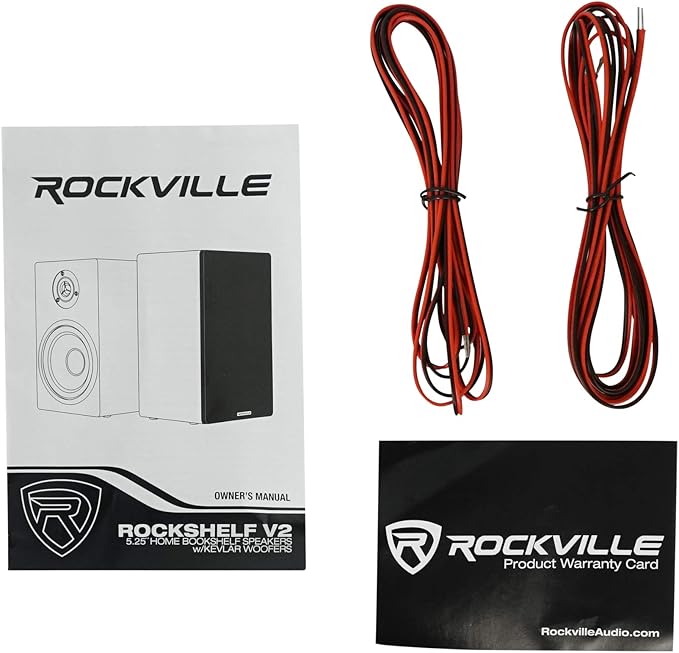 Rockville 2 RockShelf 54W 360w White 5.25"" Home Theater Bookshelf Speakers/4 Ohm, RockShelf 54W V2