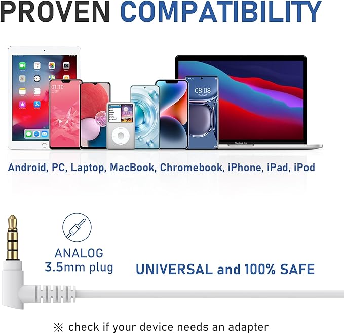 LUDOS ZENITH Wired Earbuds in-Ear Headphones, 2 Years Warranty, Earphones with Microphone, Corded for 3.5mm Jack Ear Buds for iPhone, Samsung, Computer, Laptop, Kids, School Students, Women, Small Ear