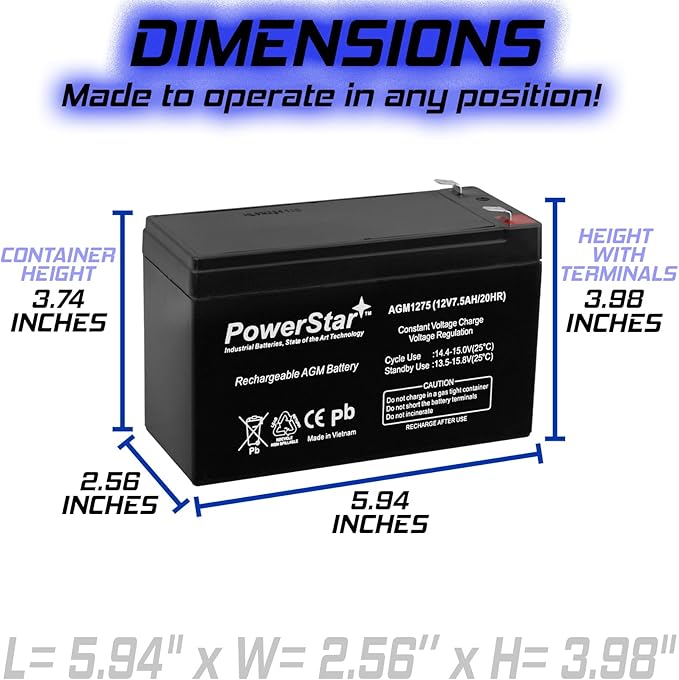 12V 7.5AH Sealed Lead Acid Battery for UPS/Surge Protector