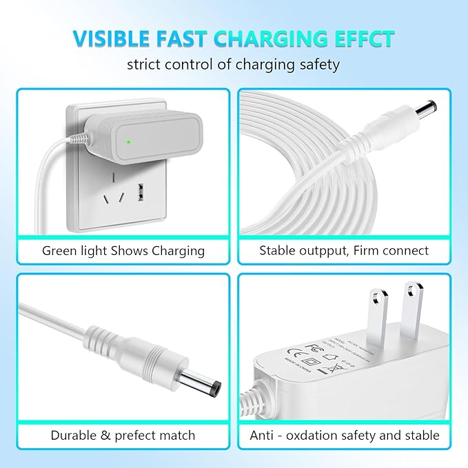 15W Power Adapter Replacement for Amazon Alexa Dot 3rd Gen, Dot 4th Gen, Dot 5th Gen 2022, Echo Pop, Echo Show 5, Echo Spot and Fire TV Cube Adapter Power Cord