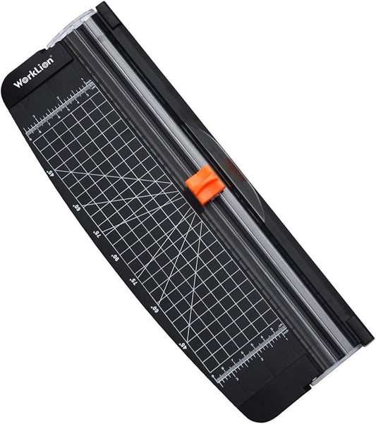 WORKLION Small Paper Trimmer, Portable Paper Cutter for Label, Origami, Card, Photo, Coupon, Scrapbook, Cardstock, Laminated Paper, and Craft Project