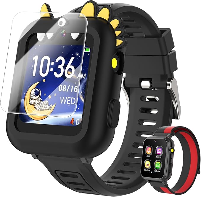 Smart Watch for Kids with 39 Games Touchscreen Camera Video, Music Player, Pedometer, Calculator, Calendar, Stopwatch, Flashlight, Alarm Clock 12/24 hr, Birthday Gifts Toys for Boys Ages 3-12