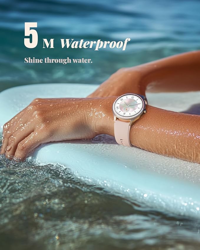 Smart Watch for Women, Smartwatch Compatible Android and iOS Phone, Answer/Make Calls, Fitness Tracker/Step Counter/Running Watch, Sleep/Heart Rate Monitor, 100 Sports, IP68 Waterproof, Pink