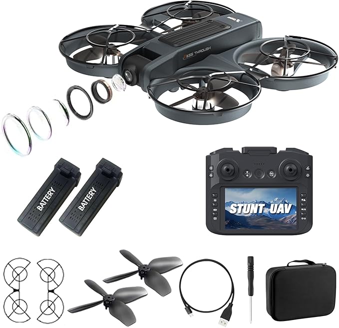 4.5-Inch Screen Remote Control Drone with Dual Cameras | Brushless Motor, 40-Min Flight, Foldable Quadcopter, Optical Flow Positioning, Wind Resistance