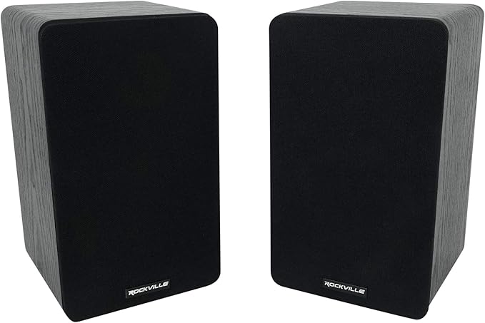 Rockville Pair RockShelf 58B V2 360W Black 5.25" Bookshelf Speakers/8 Ohm, Kevlar Woofers, Silk Dome Tweeters, Wall-Mountable, for Home Theater and Music Enthusiasts