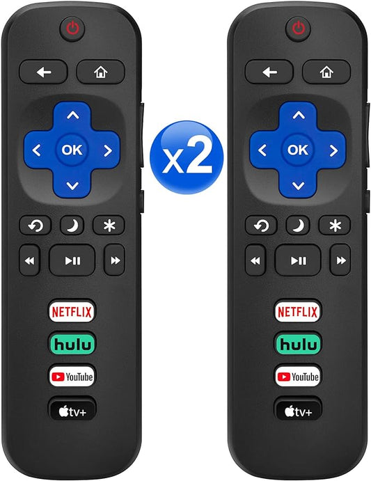【Pack of 2】 for Roku-TV-Remote-Replacement,Universal Control for TCL,ONN, Hisense Roku TVs