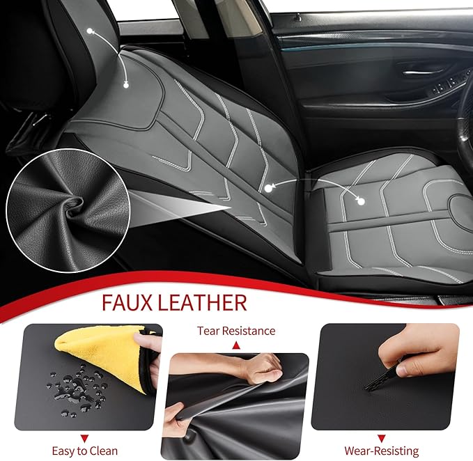 TTX LIGHTING Car Seat Covers 2 Front Seats Fit for Kia Sportage 2009-2026 Waterproof Leather Seat Covers Automotive Seat Cushion Seat Protectors with Airbag Compatible (Gray)