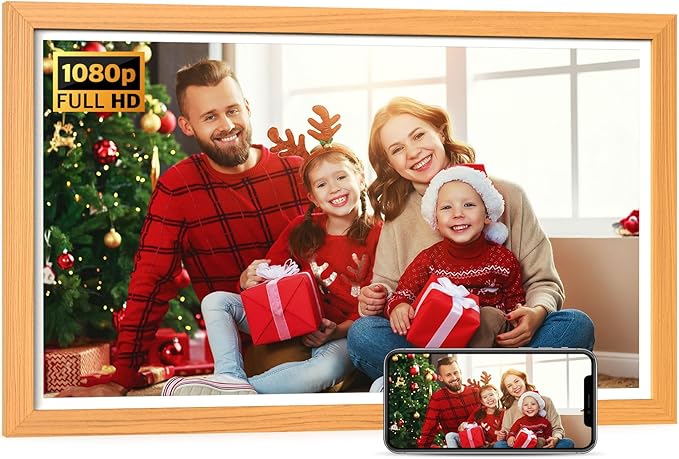21.5-inch Digital Picture Frame Dual-WiFi Digital Photo Frame - 1080P Video Playback, Smartphone Syn Screen, 32GB, Share Photo Video via App Email, Unlimited Cloud Storage, Wall Mounted for Home Decor