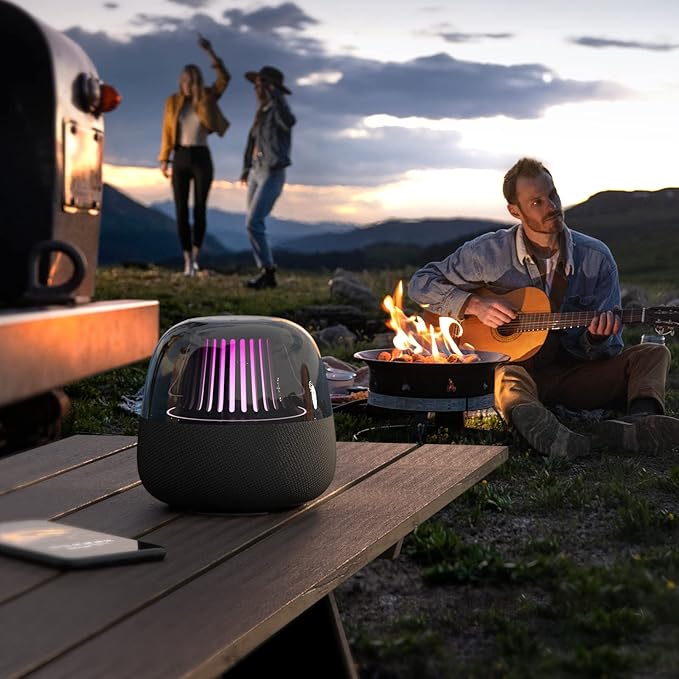 ALLWAY Portable Bluetooth Speakers，360 Degrees LED Night Light，Speakers，Party，Camping，Travel，Gifts for Kids，Women