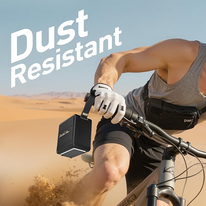 Bluetooth Speaker Portable IP67 Waterproof with 3 Colorful LED Lights TWS Pairing Support Wireless/Aux Cable/SD Card/U Disk Input for Outdoor/Home/Party/Bathroom (Black)