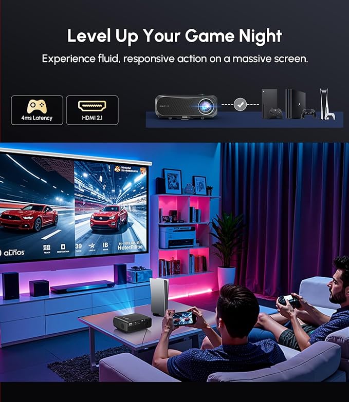 Google TV Projector 4K Ultra HD for Daylight Viewing, 2025 Upgrade 1700 ANSI Daytime Smart Home Theater Proyector with HDR, Dolby 2×30W Speakers NFC HDMI ARC WiFi6 Bluetooth5.4 for Indoor Movie Gaming