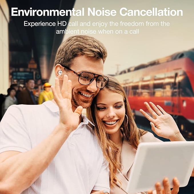 X9 Wireless Earbuds Bluetooth 5.3 Headphones Waterproof Stereo Earphones in Ear Touch Control with Microphone Headset with Deep Bass for Sport, Gaming and Running(White)