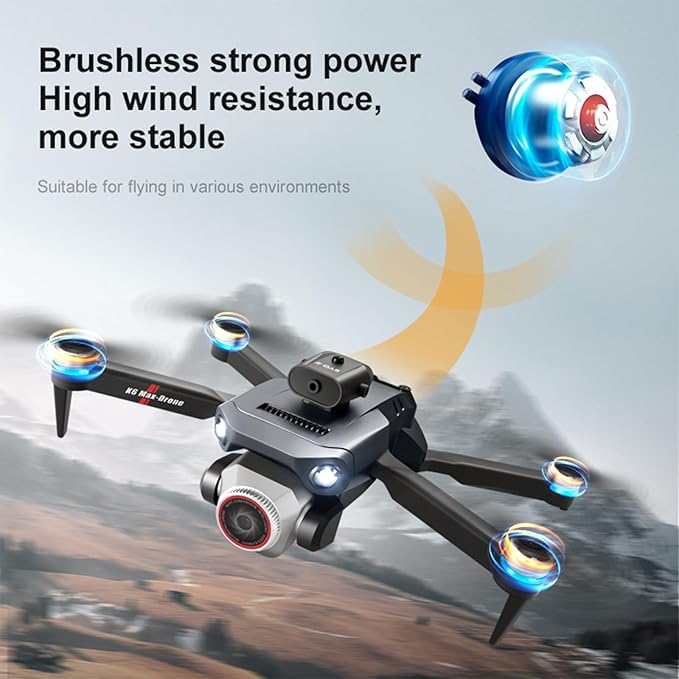 Drone with Screen on Controller, Camera Drones for Adults Beginners, Foldable RC Quadcopter with Screen Remote Controller, Brushless Motor, Auto Return, Headless Mode