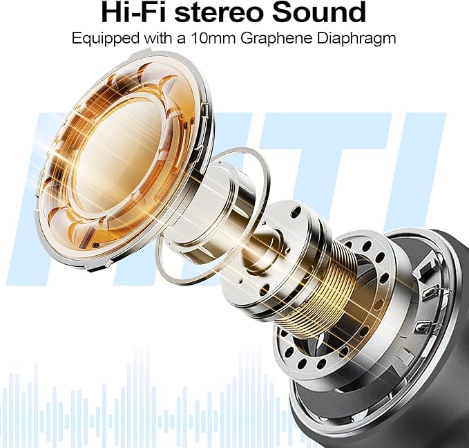 kurdene Wireless Earbuds Bluetooth 5.4 in Ear Buds Light Weight Headphones,Deep Bass Sound,Built in Mics Headset,Clear Calls Earphones for Sports Workout