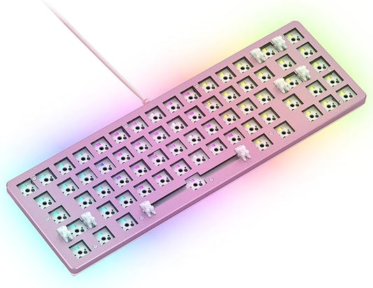 Glorious Gaming GMMK 2 Compact 65% Barebones (Frame Only) - Mechanical Gaming Keyboard Frame, Compact TKL Size (65%), Aluminium, Customisable, Per Key RGB, American QWERTY Layout - Pink