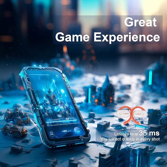 for Open Ear Headphones, True Wireless Earbuds, Bluetooth Headphones,16.2mm Speakers, Bluetooth 5.4 Headset with Mic for Meeting/Sports/Running/Cycling/Driving/Gaming/Gym/Travel (White)