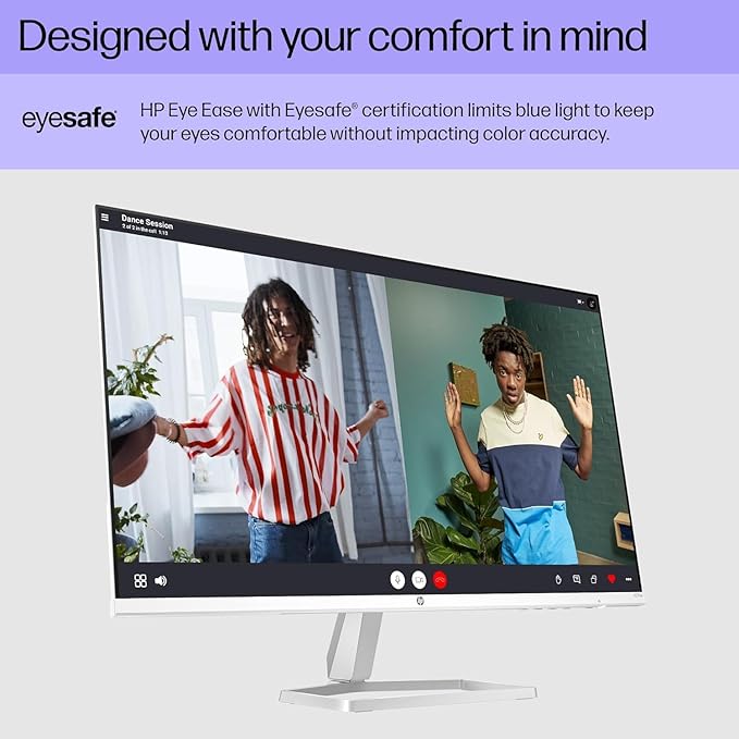 HP 27" FHD IPS (1920x1080) Monitor with Speakers Bundle with Docztorm Dock, 100Hz Refresh Rate, 2X HDMI, 1x VGA, Flicker-Free, Ideal for Home & Business, White/Silver (2025 Latest Model)